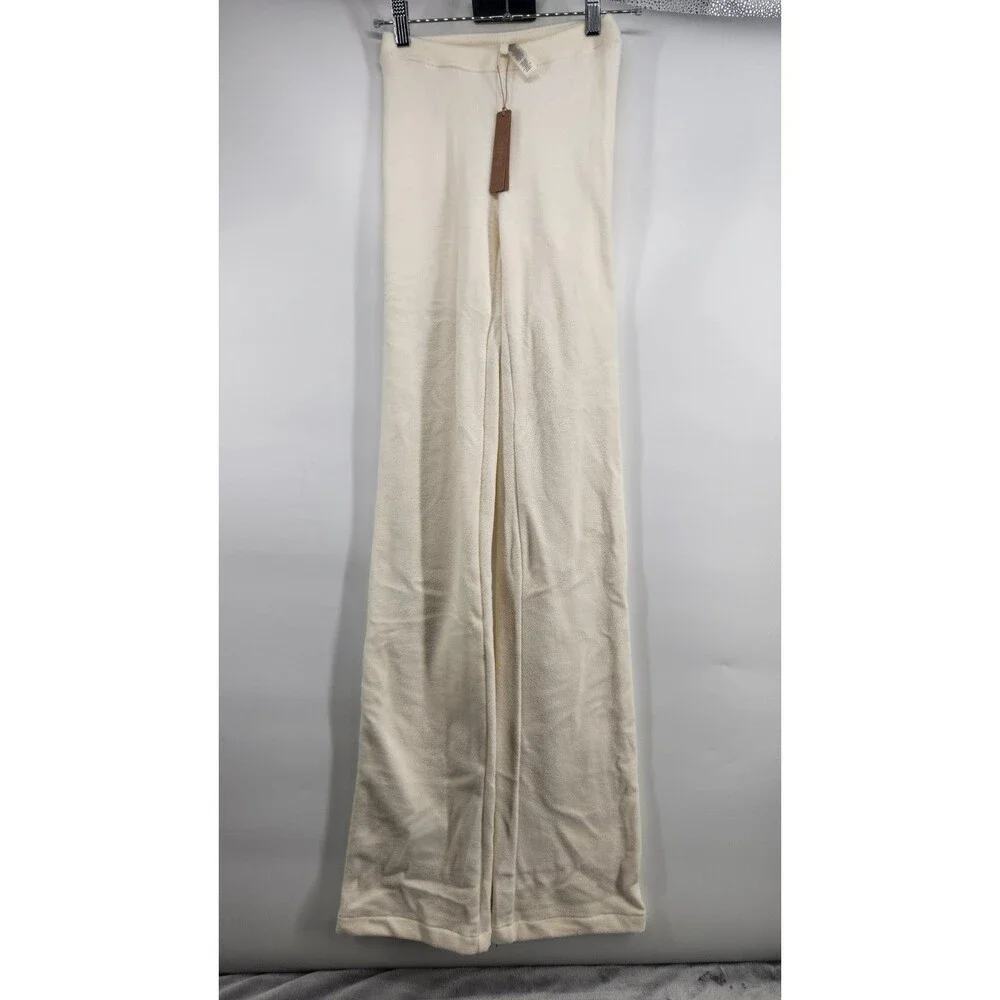 NWT Skims XXS Ecru White‎ Fleece Lounge Pants PT-PNT-7290W